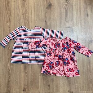 Set of 2 - Hanna Andersson Day Play Dresses Baby Girl 70cm/6-12 months